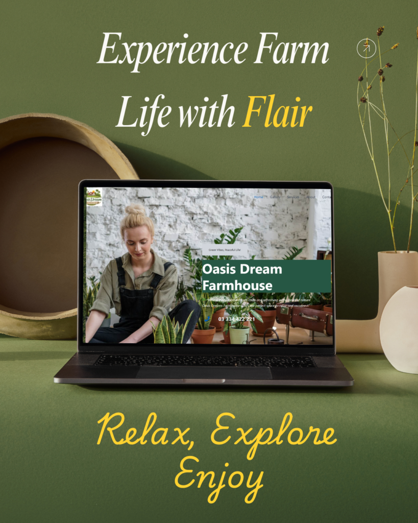 green and yellow modern laptop mockup instagram post